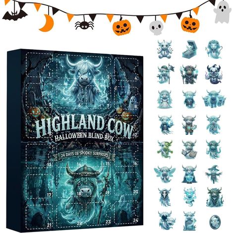 Ornement Vache Compte À Rebours Halloween 24 Plats En Acrylique Gothiques Avent Halloween Fantomatique pour Garçons Filles Ados Sacs Clés Bureau Fête (1/5)