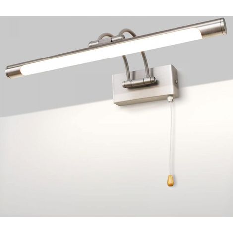 LED 8W IP44 Miroir Applique Murale Éclairage De Salle De Bain Nickel Intérieur Éclairage Avec Interrupteur, 40CM 3000K Appliques Pour Tableaux et Vitrines Bras Réglable Lampes De Lecture (1/5)