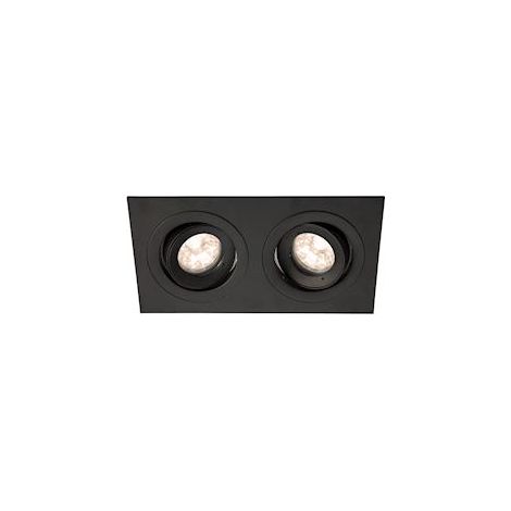 Spot BE BEST DESIGN GU10 rectangle 2 têtes orientable, noir IP65 - EUROPOLE - 246555