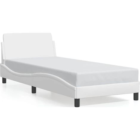 Estructura de cama Dover cuero sintético blanco 90x190 cm vidaXL (1/5)