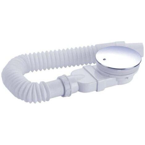 Receveur de douche 90 mm, extra plat, auge de douche, bonde avec systme anti-odeurs, filtre cheveux, flexible, couvercle chrom, monobloc, blanc, pour salle de bain, cuisine. (1/4)
