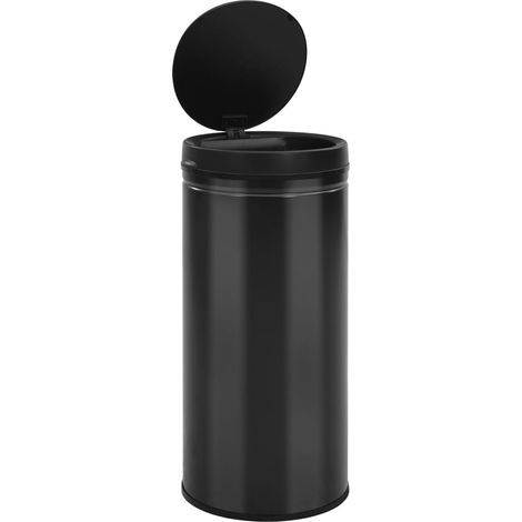 Pattumiera con sensore automatico 80 litri acciaio al carbonio nero 020006034