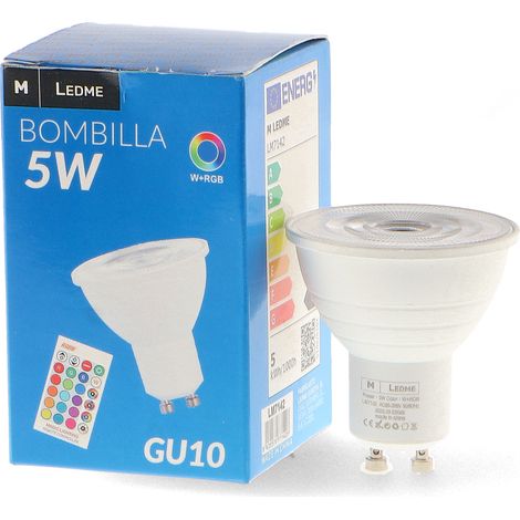 Ampoule LED Couleurs GU10 5W RGBW avec Télécommande - Ledme - LM7142 (1/2)