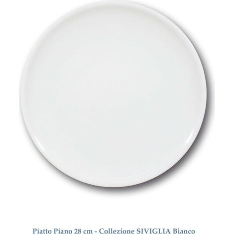 Set piatti  in porcellana siviglia bianchi  piano cm28