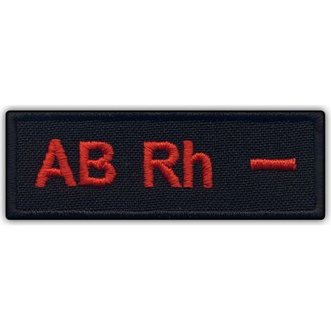 Patchion Blutgruppe AB Rh - - Magnetische Rückseite - Gestickter Aufnäher/Abzeichen/Emblem