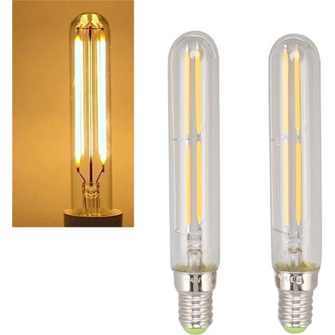 Deux petites ampoules à tube à essai T20120, lampes à filament flexible LED, éclairage décoratif rétro, ampoules à petit culot à vis E14, 220-240V transparentes. (1/5)