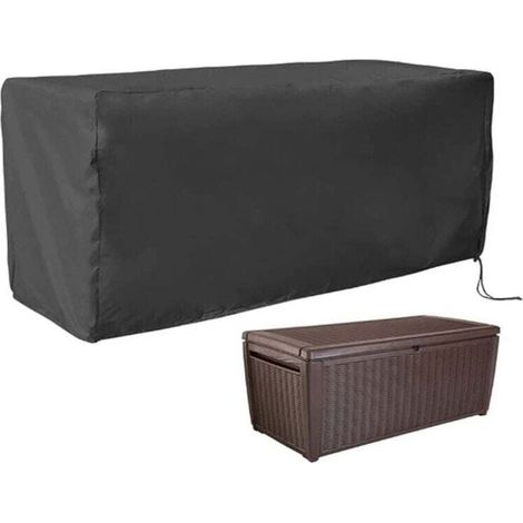 Outdoor storage trunk cover, waterproof and UV resistant, 123 x 62 x 55 cm, black (1/4)