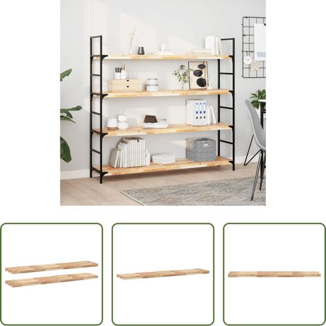 Bois d'acacia - Étagères flottantes 2 pcs 160x30x4 cm acacia massif non traité (1/5)