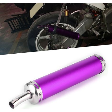 Motorradmodifikation: Auspuffschalldämpfer mit 20 mm Durchmesser, 2-Takt-Auspuffrohr, lila. (1/5)