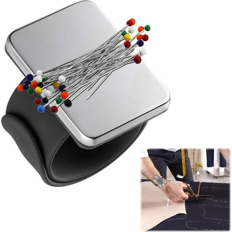 Pulsera magnética para alfileres y agujas, alfiletero magnético para coser, alfiletero magnético para coser - Portaalfileres magnético - Accesorio práctico para bricolaje y costura