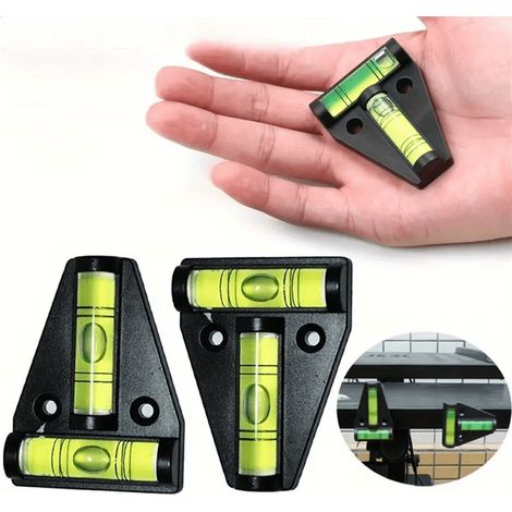 1pc Niveaux à bulle à vérification croisée T pour camping-car, pour remorques de voyage, caravanes, camping-cars, trépieds pour appareils photo, machines, meubles, pack mixte de 2pcs. (1/4)