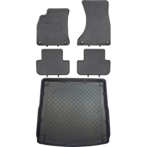 Juego de alfombrillas de goma para coche y maletero para Audi A4 B8 Kombi (de abril de 2008 a octubre de 2015).