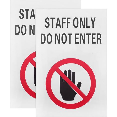 2 Pièces Panneau D'interdiction D'entrée Autocollant en Plastique pour Usage Extérieur Haute Visibilité, pour Ateliers et Usines, Signalisation de Sécurité (1/5)