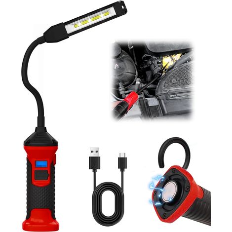 Baladeuse LED Mecanicien 1100 lumens, lampe de travail LED rechargeable, base magnétique (1/5)