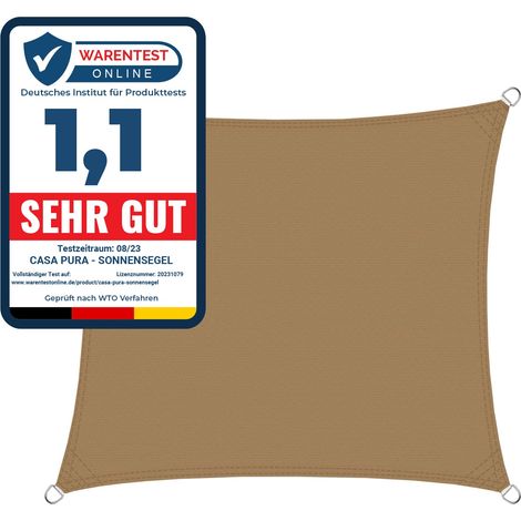 Atmungsaktives Sonnensegel Sand 3 x 3 m (1/5)