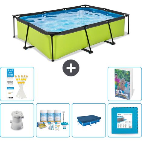 Exit Pool Rechteckig - 300x200x65 cm - 7-teilig S240