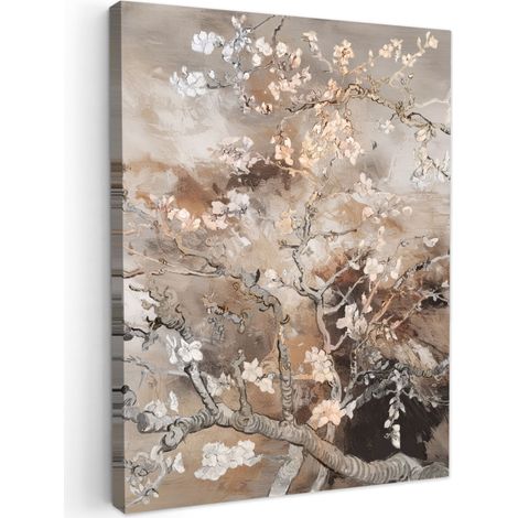 CUADRO EN LIENZO Almendro en flor - Arte - Van Gogh - Beige - Abstracto Lienzo 30x40 cm