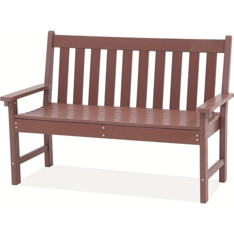 Banc d'extérieur, banc de patio avec accoudoirs et dossier, canapé deux places pour jardin, cour, porche (1/5)