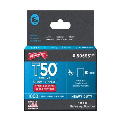 T50 Staples Box 1000 - Stainless Steel 506SS