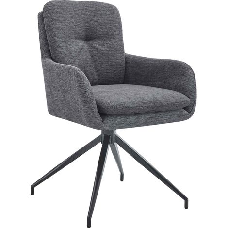 Silla de comedor de tela Pickett Gris oscuro