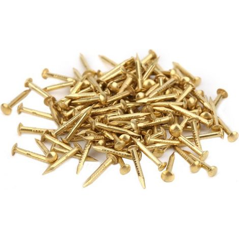 Clou À Tête Ronde - Laiton - Pour Artisanat Et Fixation De Cadres - Longueur 10 mm - Lot De 100 Pièces (1/5)