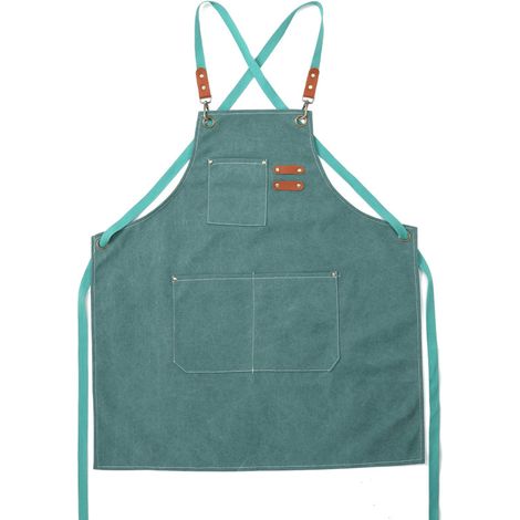 Friseurschürze aus Canvas, multifunktionale Taschen, abnehmbarer Schultergurt, wasserdicht, praktische Arbeitsschürze