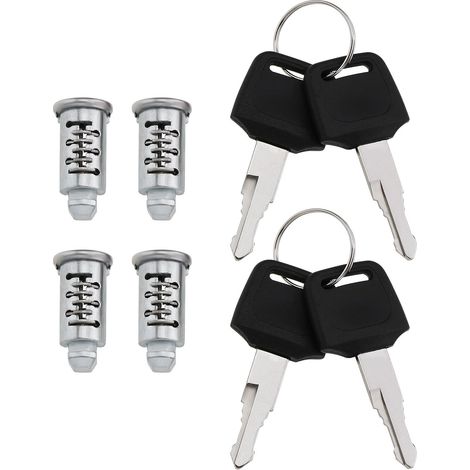 4 Pièces Barres de Toit Avec Serrures de Sécurité Pour Coffre, Porte-vélos, Porte-Ski, Kayak - Serrure de Chargement Avec Clés (1/5)