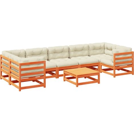 Maison Exclusive - Set de sofás jardín 8 pzas con cojines madera (1/5)