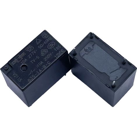 Matsukawa 835-1A-BC 12VDC 10A relay, set of 4 pins with normally open contacts, new original product.