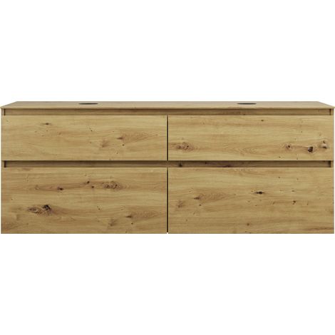 burgbad Lin20 mueble bajo para lavabo con consola, 2 huecos para (1/2)