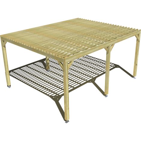Pergola bois • 5m x 4m • indépendante • sens profondeur • lattage bois • livraison comprise