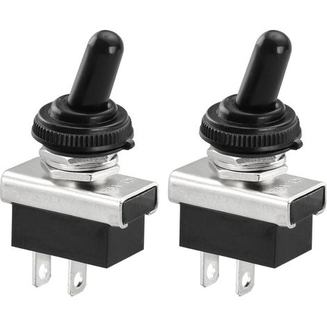 Metal Interrupteur À Bascule Flip 12V 25A SPST On/Off 2 Position 2 Broches Pour Voiture Dash Light Avec Capuchon Imperméable À L'eau (1/5)
