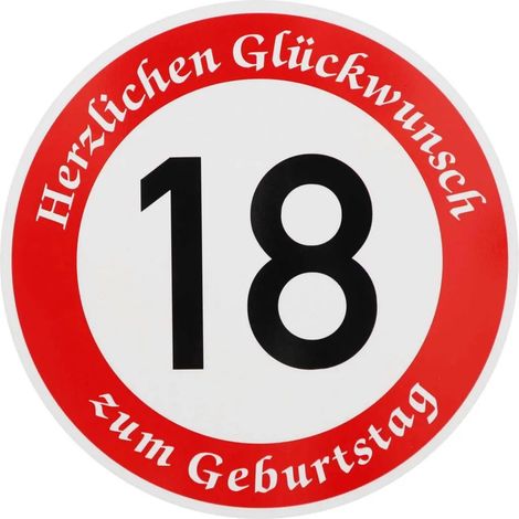 Panneau de signalisation original « 18 » avec inscription spéciale anniversaire. Cadeau d'anniversaire. Panneau de signalisation, panneau d'anniversaire, panneau de rue. Idée cadeau. Panneaux, panneau (1/2)