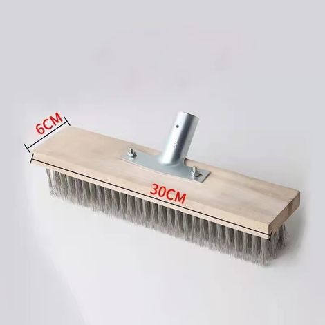 Balai en poil d'acier, 30 cm avec support de manche en métal - Ø 28 cm - tête balai brosse