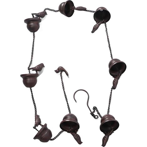 Chaîne De Pluie, Remplacement Décoratif De Chaîne De Pluie De Tasse d'oiseaux Mobiles Extérieurs De 5,5 Pieds pour Les Descentes Pluviales De Gouttières (1/5)