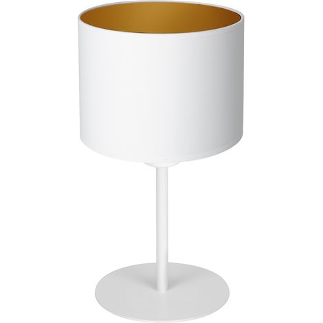 Lampe table Arden blanche 34cm intérieur doré E27 Luminex