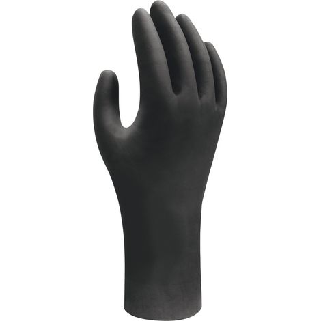 BOÎTE DE 100 GANTS JETABLES NITRILES EBT NOIR TS/7 - SHOWA - 6112PFS (1/2)