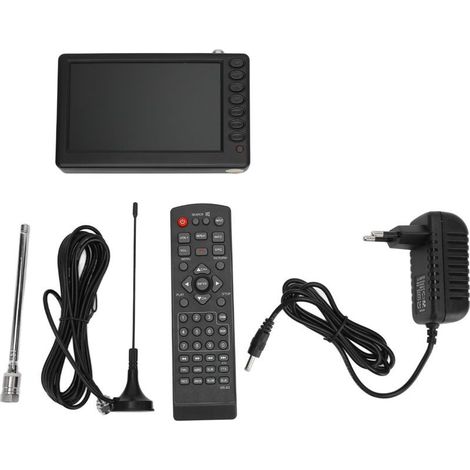 Tragbarer 5-Zoll-Fernseher, ISDB-T-konform, wiederaufladbar, HD 1080p, Mini-Digitalfernseher, europäischer Standardstecker, Spannung 110-220 V. (1/5)