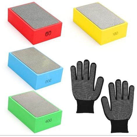 éponges de polissage diamantées manuelles, disques abrasifs, bloc bloc de ponçage, disques éponges pour carrelage, céramique, verre (1/5)