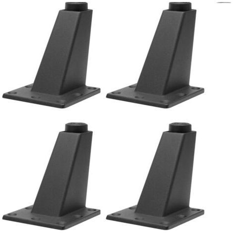Set of 4 Furniture Legs, Heavy Duty Aluminum Alloy Cabinet Legs, Metal Square Oblique Sofa Support Foot, Adjustable Feet for Kitchen,Table,Shelves,Cupboard,Couch(Black) (1/5)