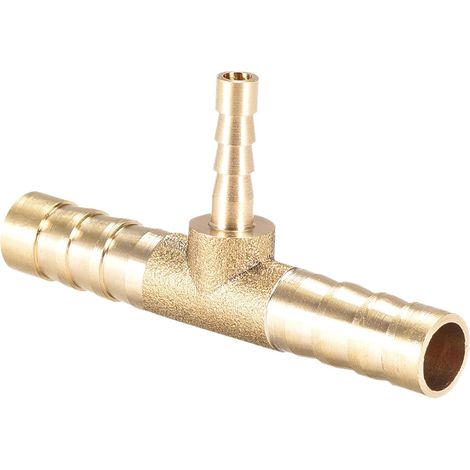 8x4x8mm Forme T Laiton Raccord cannelé Tuyau Raccord Réducteur x 1 Pièce 3 Manière Connecteur Coupleur pour Tuyau Connexion, [Doré] (1/5)