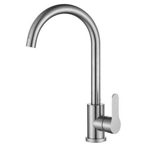 Küchenarmatur aus Edelstahl 304 mit Einhebelmischer, Warm-/Kaltwasser-Mischbatterie, schwenkbar, bleifrei