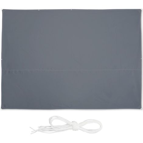 Vela de sombra rectangular gris, protección UV, repelente al agua (1/5)