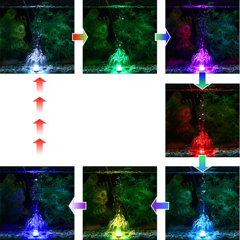 Aquarium volcanique lumineux décoratif pour poissons (boîte de 1 lampe) Lumières multicolores, prise européenne (1/4)
