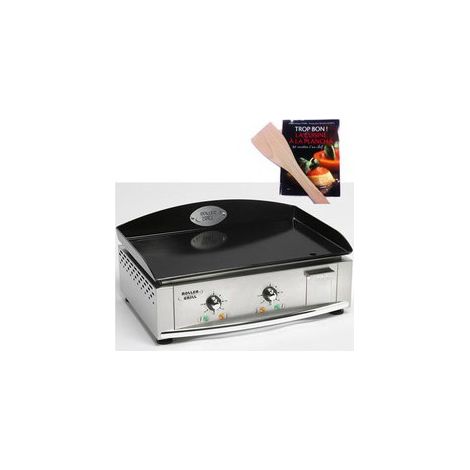 Plaque à snacker lisse 3500W – Surface de cuisson 59x38cm – Thermostat manuel – Acier inoxydable pour cuisine professionnelle – Roller Grill