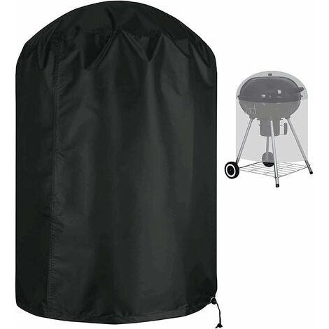 Housse pour barbecue Sphérique Imperméable Anti-déchirure Tissu Oxford 210D Anti-UV avec sangle latérale coupe-vent Noir Φ58 x 77 cm (1/4)
