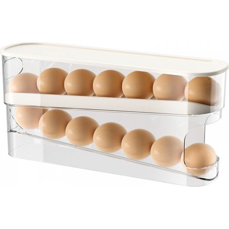 Boîte à œufs blanche, 30,38,514,2 cm, 1 pièce, pour le réfrigérateur et le rangement dans la cuisine. (1/5)