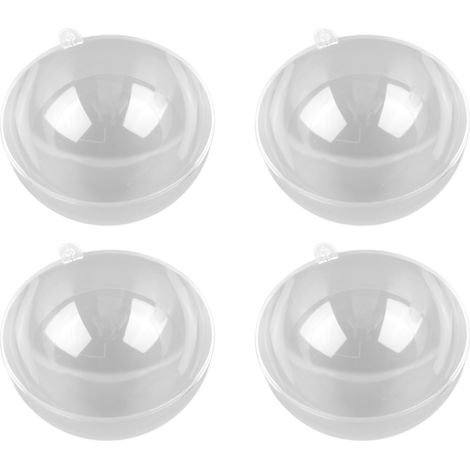 Boules de Noël transparentes de 9,9 cm de diamètre, en plastique sûr et haute transparence, avec trou de suspension, à remplir pour décoration DIY (1/5)
