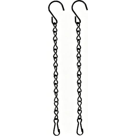 Chaîne De Suspension - Acier Noir Robuste - Pour Jardinières Et Mangeoires - Lot De 2 (1/5)