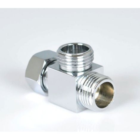 Bras de Douche Laiton 3 Voies Inverseur T pour Tuyau Connecteur Standard–G1/5,1 cm Système Douchette Pièce de Rechange (1/4)